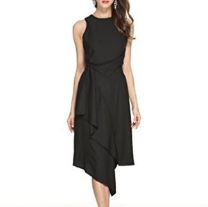 NWT Global Vasion Asymmetric Black Dress